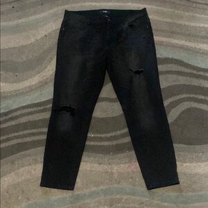 Aeropostale Black Skinny Jeans with Minimal Distressing